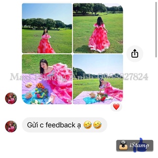 Maxi trễ vai hoa xinh
