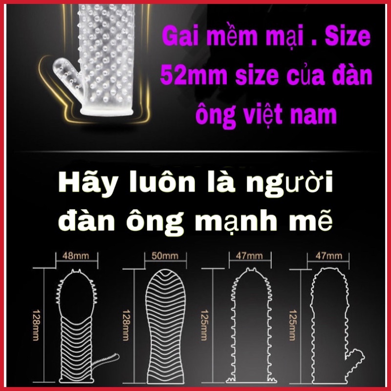 Bao cao su gai cao cấp gai rồng kéo dài thời quan hệ ( 8 kiểu dáng) hàng nội địa trung quốc