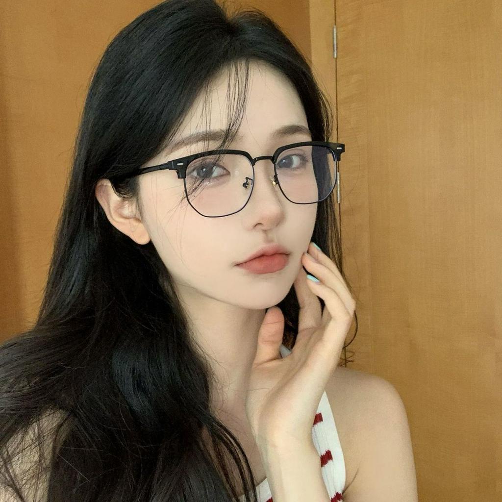 Mắt kính nam nữ thời trang gọng kim loại thư sinh trẻ trung