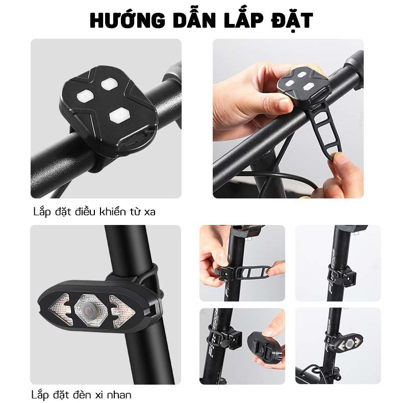 Đèn Xi Nhan Xe Đạp Điều Khiển Từ Xa Có Còi 120db WEST BIKING