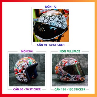 Sticker dán hoạt hình nhiều mẫu chống nước sticker dán mũ bảo hiểm vali laptop cực xinh