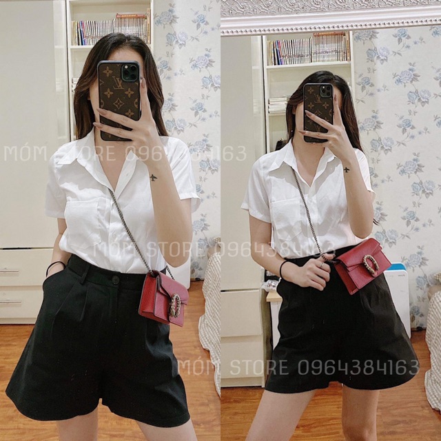 Áo Sơmi Trắng Tay Ngắn Vải Siêu XỊN MỊN ❤️ [ẢNH THẬT]