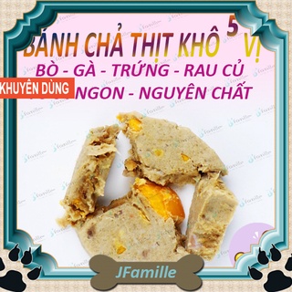 [GIÀU ĐẠM]Thức Ăn Khô Cho Chó Mèo JFamille, Bánh Chả Thịt Trứng 5 Vị, Snack Dinh Dưỡng Cân Bằng.JF115
