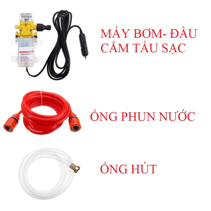 Máy rửa xe ô tô 12V  Máy rửa xe hơi di động - cắm tẩu sạc ô tô