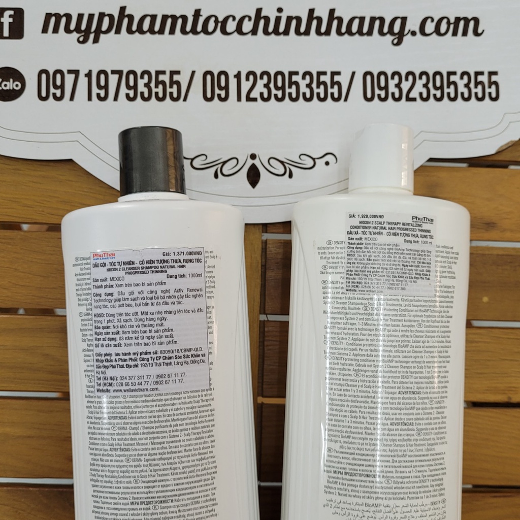 DẦU GỘI XẢ NIOXIN 2 1000ML*2 (CHO TÓC MẢNH, TỰ NHIÊN, RỤNG NHIỀU)