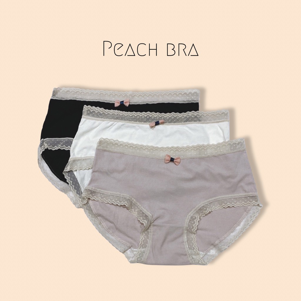 Quần lót nữ cotton thun lạnh co dãn 4 chiều Peacb bra viền ren dễ thương