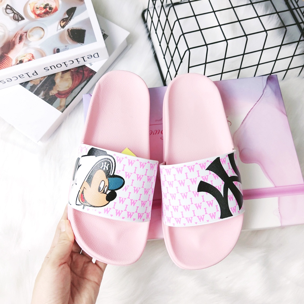 Dép quai ngang nữ siêu nhẹ êm chân thời trang cao cấp độn đế chống trơn họa tiết WI