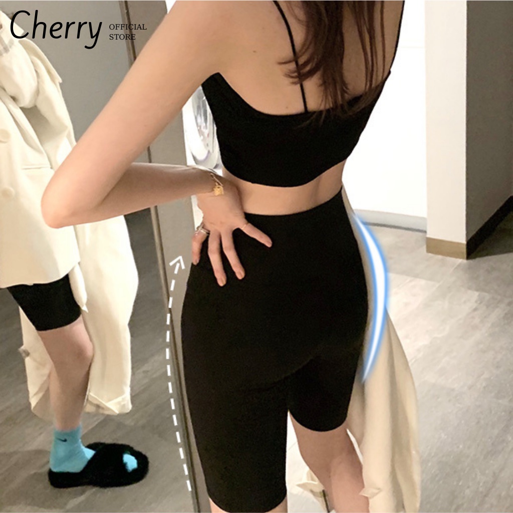 Quần Legging nữ Cherry Đùi,Lửng Ngố, Dài, nâng mông lưng cạp cao vải thun dày dặn ôm body bó mặc nhà tập gym yoga T050