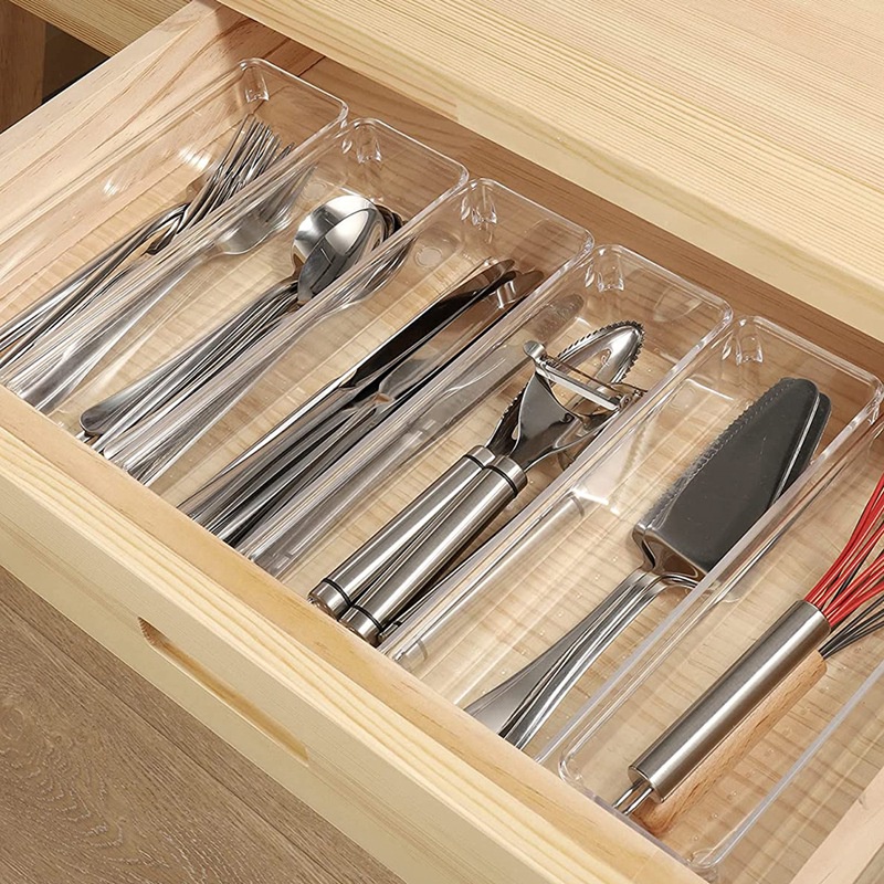 Set 6 Khay Đựng Đồ Trang Điểm / Trang Sức Để Bàn Trong Suốt