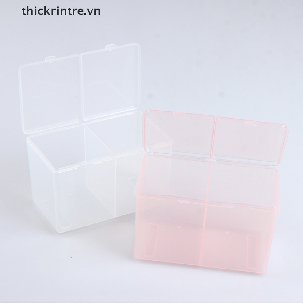 [Hàng mới về] Hộp đựng tăm bông miếng mút trang điểm hai ngăn tiện lợi
