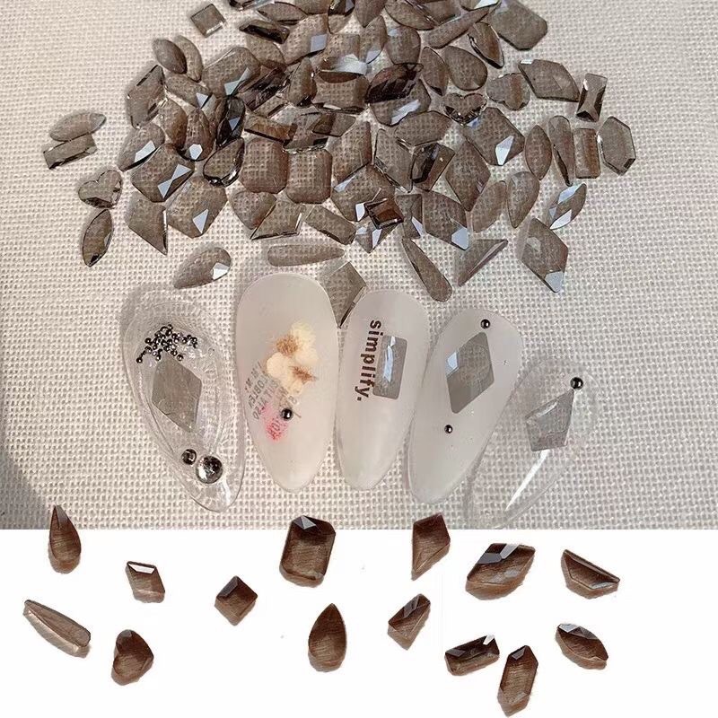 đá chân bằng màu mới mix hình 100 viên gắn móng tay nail