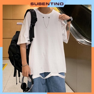 Áo phông form rộng cổ xích thời trang unisex phong cách Hàn Quốc SUBENTINO AT04