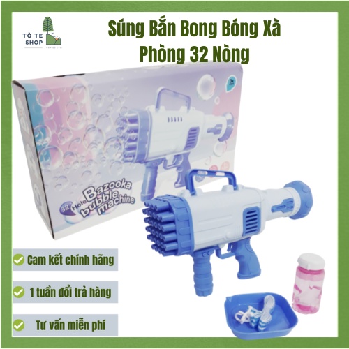 Súng bắn bong bóng xà phòng, súng bắn bong bóng 32 nòng cực đẹp, nhiều bóng cho bé tích cực vận động, vui chơi giải trí