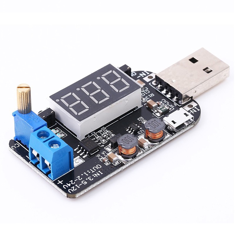 Có thể điều chỉnh DC-DC USB Step UP / Down Mô-đun cấp nguồn Boost Buck Converter Mô-đun chuyển đổi 5V sang 3.3V 9V 12V 18V 24V Bộ điều chỉnh điện áp