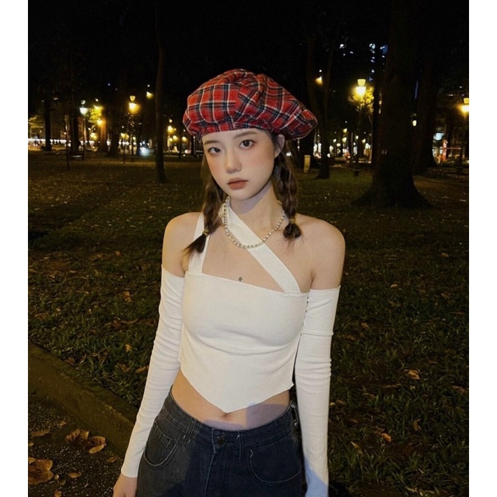 ÁO CROPTOP PHỐI LỆCH VAI