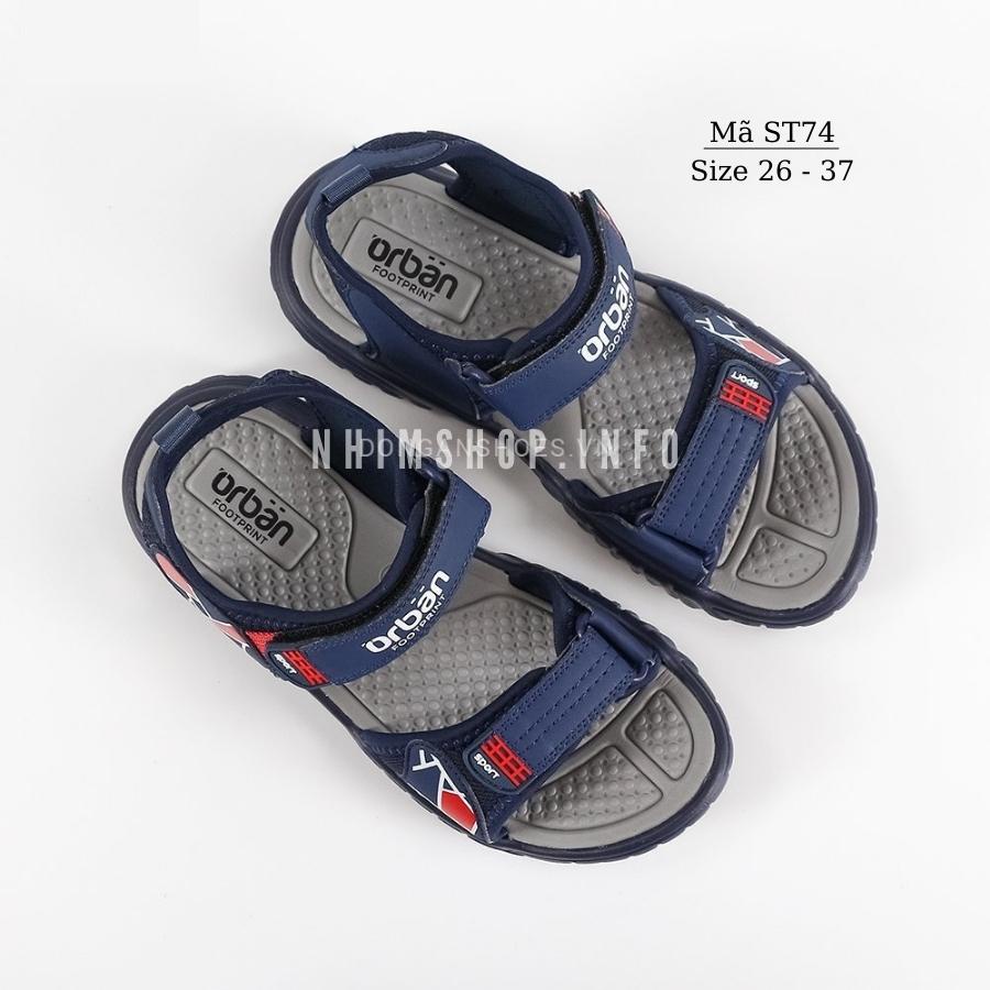 Giày sandal bé trai VNXK quai hậu dán thời trang nhẹ êm cho trẻ em 3 - 12 tuổi đi học đi biển ST74 chính hãng Urban