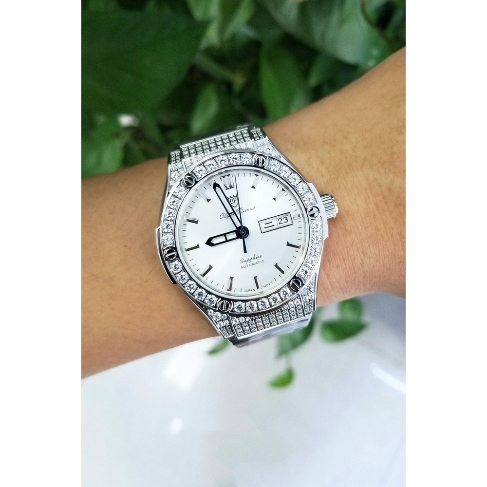 Đồng hồ nam dây kim loại chính hãng Olym Pianus OP990-45 OP990-45ADDGS trắng