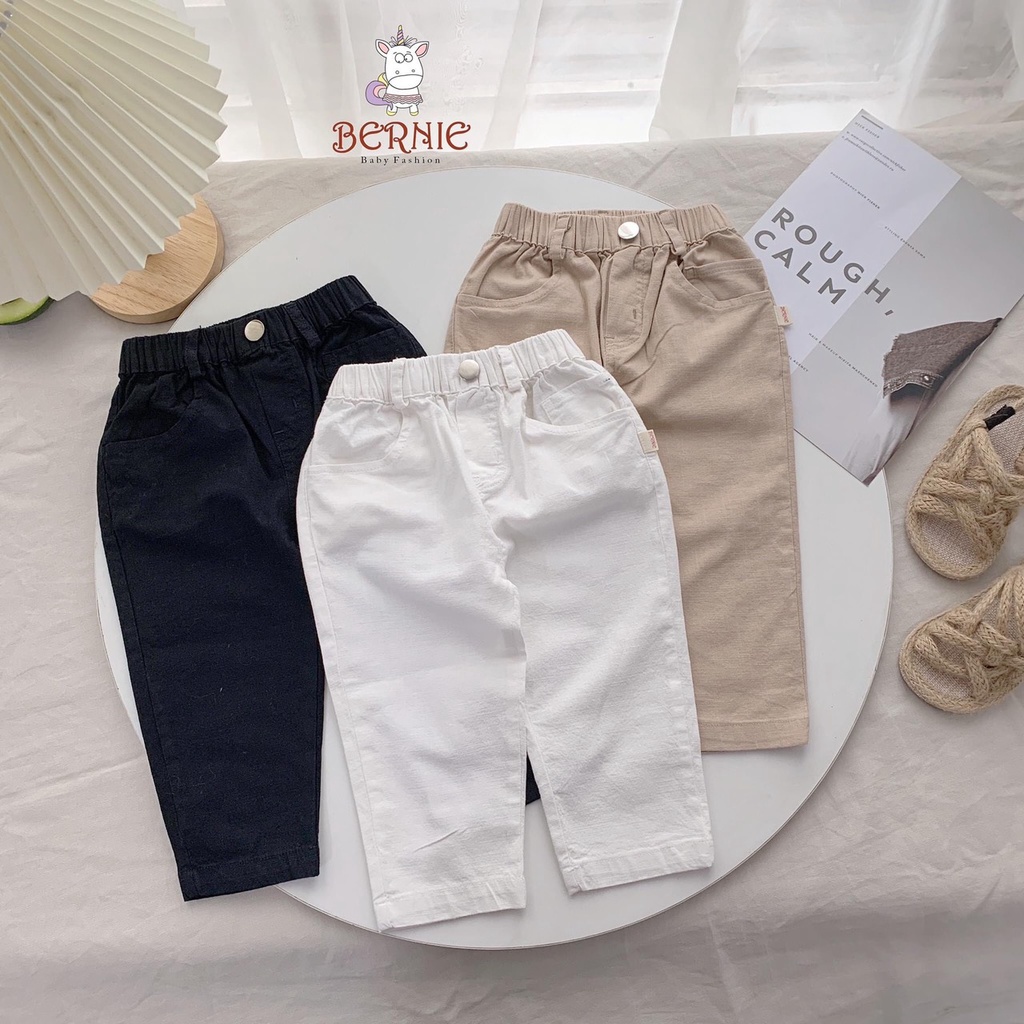 Quần Thô Kaki Linen Unisex Bernie Mix Đồ Siêu Đẹp Cho Bé Trai Bé Gái
