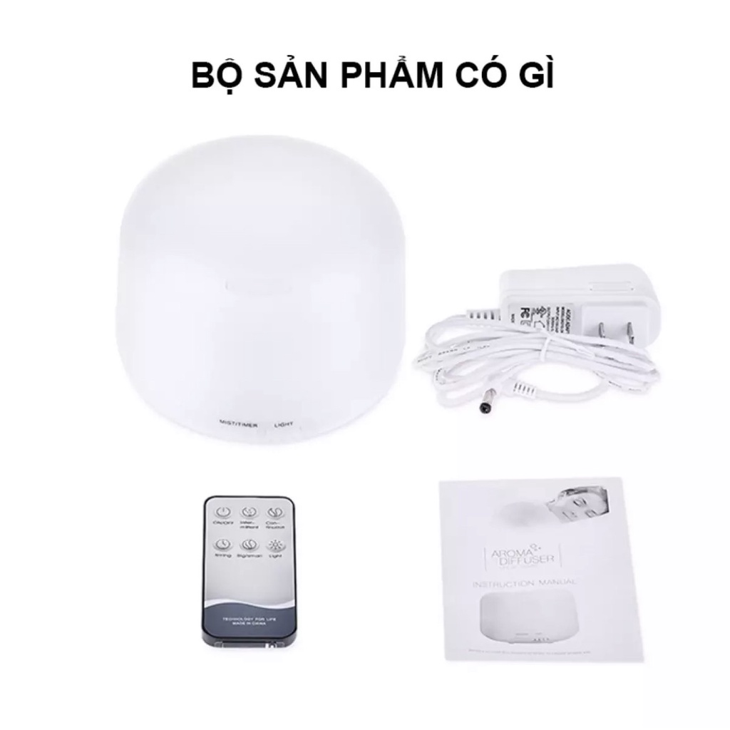 Máy Xông Tinh Dầu Khuếch Tán Tinh Dầu Phun Sương Hình Trụ Trong Dung Tích 500ml - Piggyy