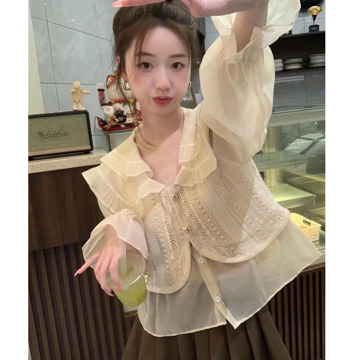Áo Sơ Mi Tay Dài Giả Hai Lớp Dáng Ôm Phong Cách Cổ Điển Thời Trang Mới Dành Cho Bạn