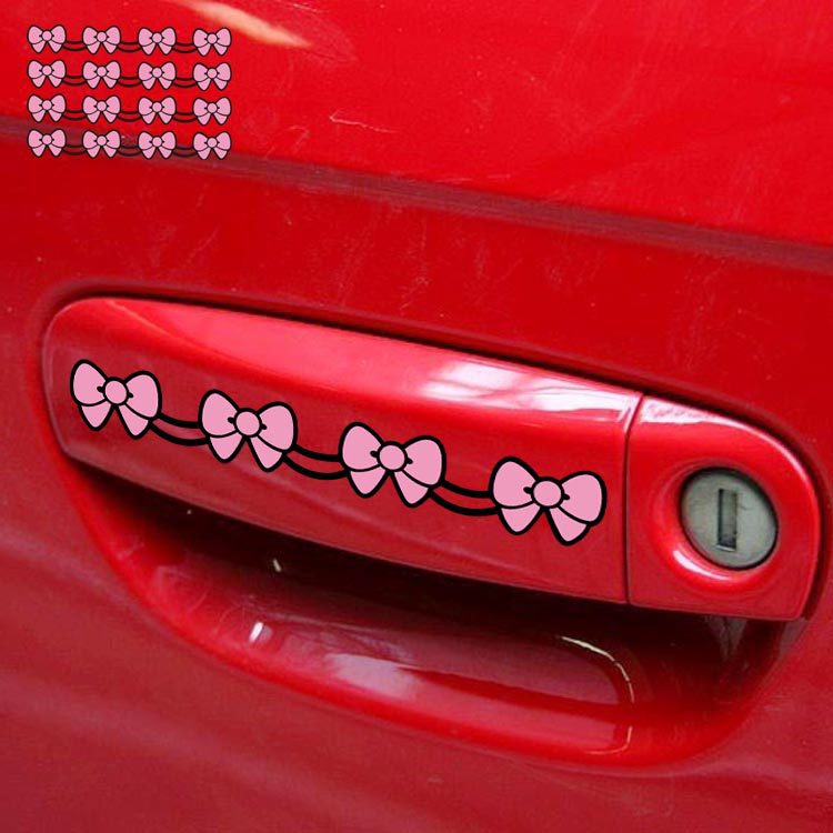 Bộ 4 sticker dán trang trí tay nắm cửa xe hơi hình hello kitty xinh xắn