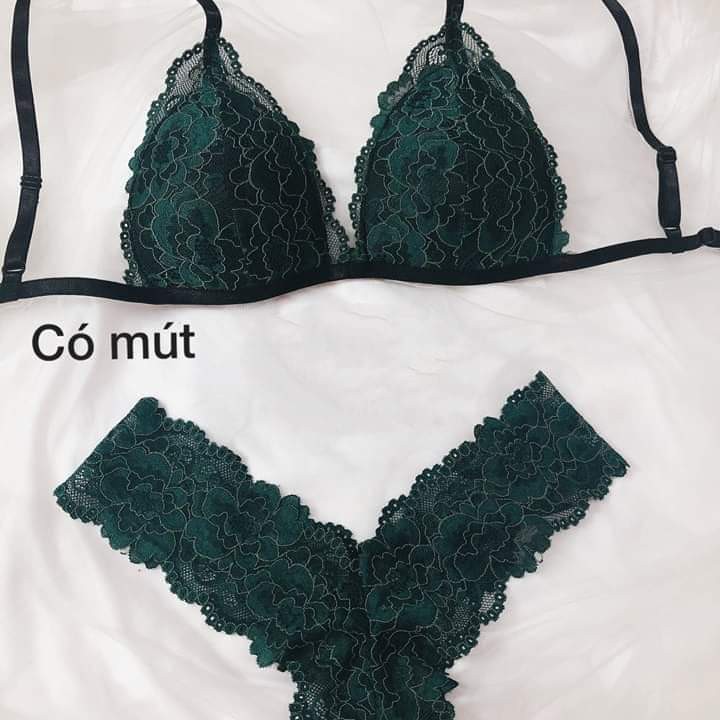Đồ lót nữ màu xanh rêu ALA BRALETTE có dây chéo mút đệm mỏng không gọng