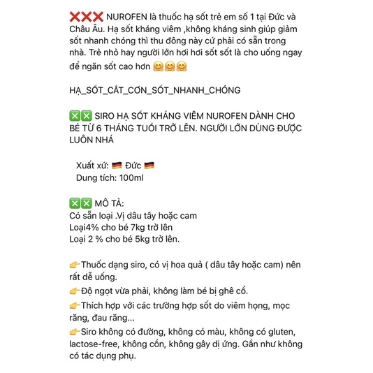 Nurofen cho bé - Hàng Nội Địa Đức