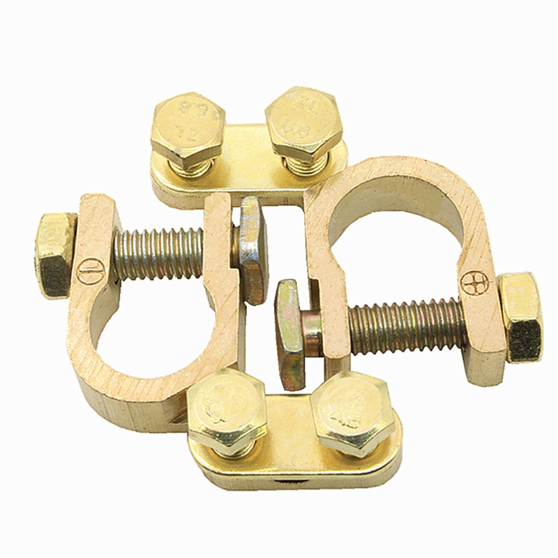 Bộ 2 Đầu Nối Pin Xe Hơi / Xe Tải Bằng Đồng Thau Mạ Điện Dễ Lắp Đặt
