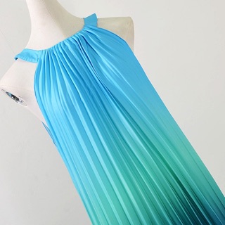 Đầm maxi màu ombre xếp ly