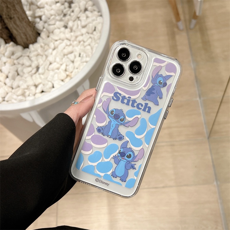DISNEY Ốp Điện Thoại Trong Suốt In Hoạt Hình Stitch Chống Sốc Cho iPhone 7+ 8+ 7 8 Plus 11 12 13 Pro MAX X XS MAX XR