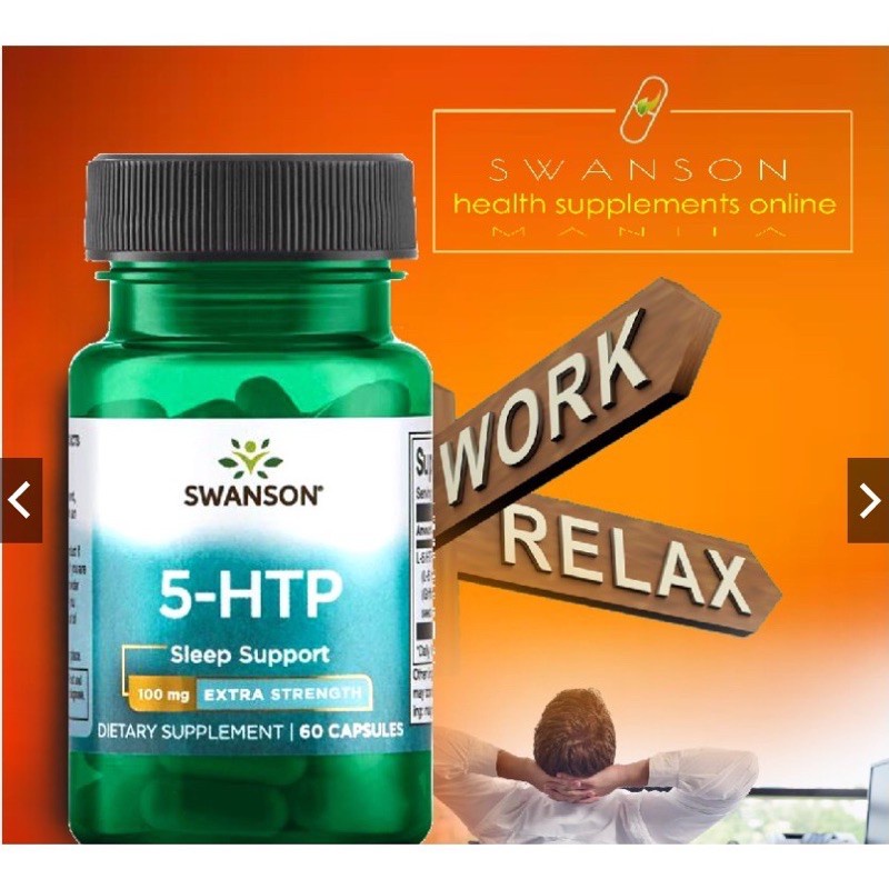Swanson 5-HTP 100mg Extra Strength - Viên uống 5 HTP hỗ trợ giảm căng thẳng, ngủ ngon 60 viên