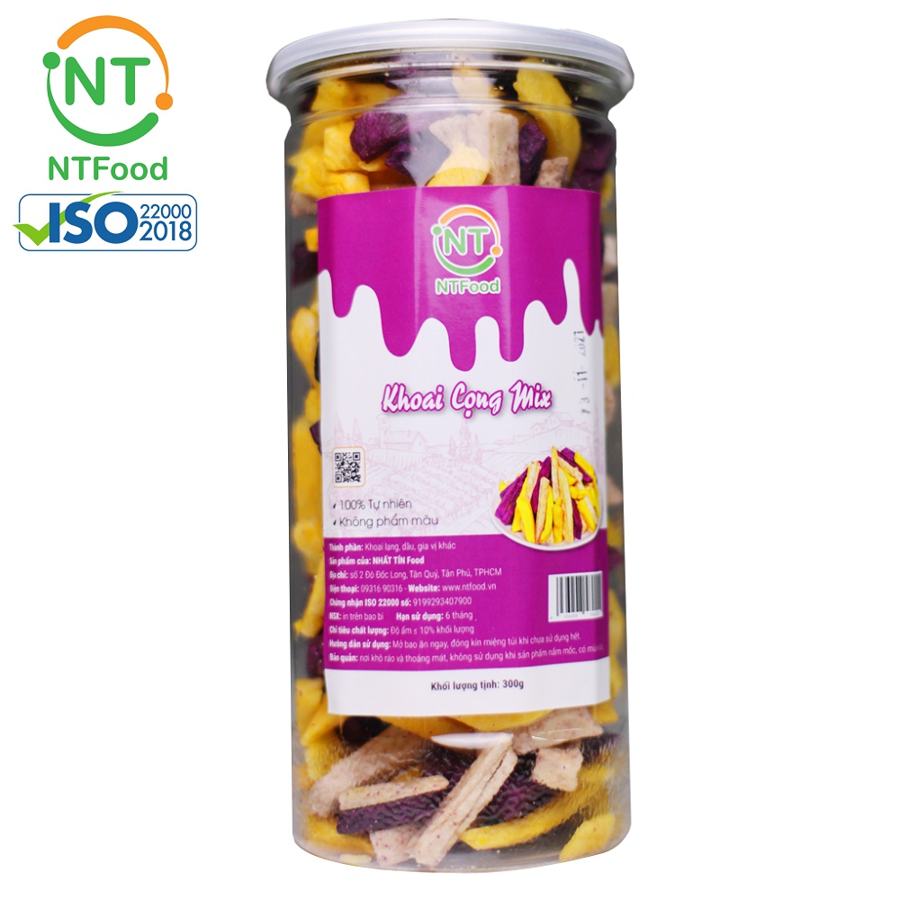 Khoai cọng mix sấy giòn NTFood hủ Pet 300 gram - Nhất Tín Food