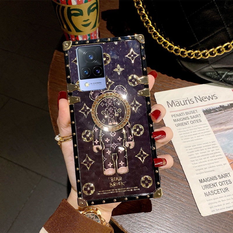 Ốp Điện Thoại Có Giá Đỡ Hình Gấu Vivo V20 V20SE V21 V21E Y77 Y16 Y35 Y22 Y22S Y55S Y76S Y21 Y33S Y21S Y52 Y72 Y51 Y31