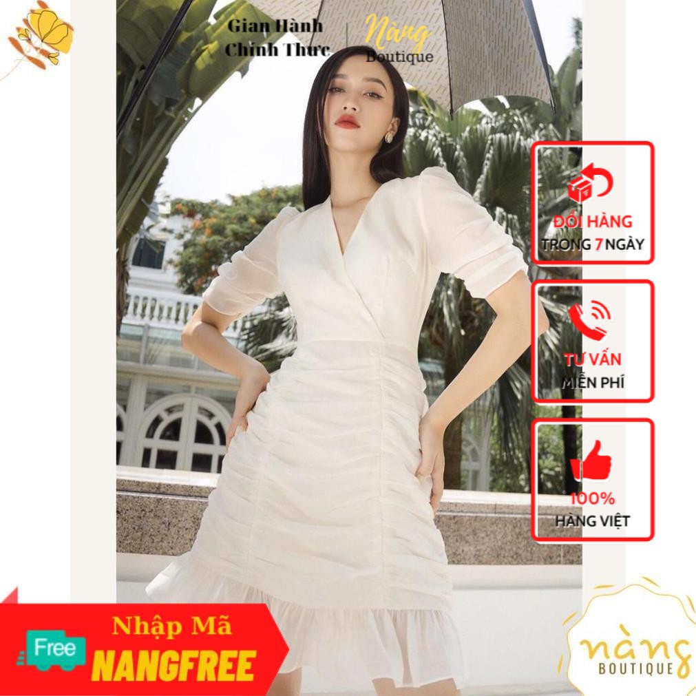 Váy Nữ Đẹp 💖FREESHIP💖 Đầm Cổ Tim Đắp Chéo Chíp [Mẫu Mới 2021]