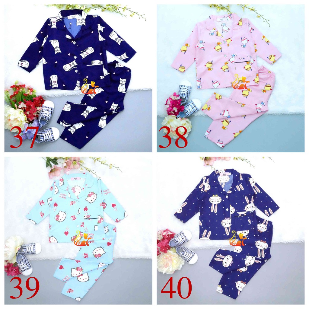 (Phần 2).Đồ Mặc Nhà &quot;Quần Dài&quot; Pijama Kate Thái - Size số 2 - Cho Bé 8 - 13kg. Từ 1 tuổi - 3 tuổi.