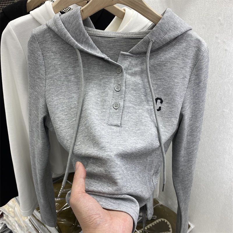 Áo Hoodie Dài Tay Thêu Chữ Phong Cách Mới Cho Nữ