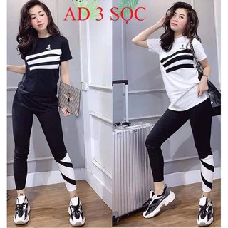Đồ Bộ Thể Thao Cao Cấp Thun Cotton 100% AD 3 sọc