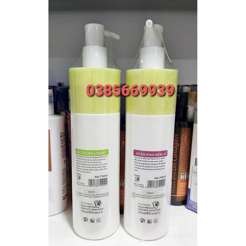 Cặp dầu gội , xả siêu phục hồi Wekla 780ml