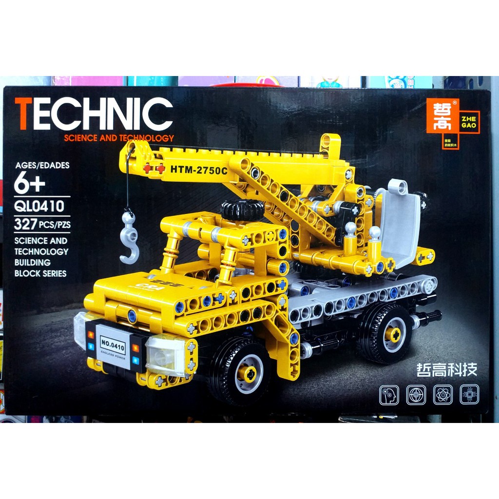 Lego Technic - Zhegao QL 0410 ( Xếp hình xe cần cẩu bé 327 mảnh )