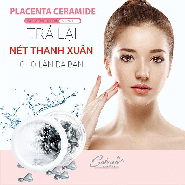 Serum Dưỡng Trắng Chống Lão Hóa Nhau Thai Cừu SAKURA APAN PLACENTA CERAMIDE