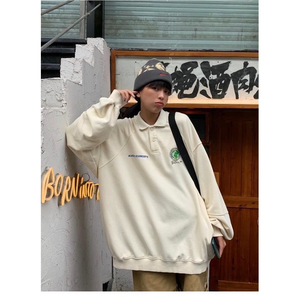 Porozi  Áo thun polo  tay dài phong cách Hàn Quốc thời trang trẻ trung