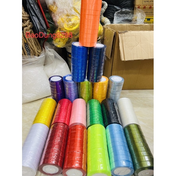Ruy Băng Lụa Cuộn Dài 22M Bản Rộng 1Cm/ 2Cm Đủ Màu