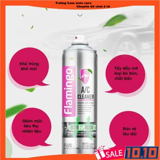 Bình xịt bọt Flamingo vệ sinh điều hòa ô tô, điều hòa gia đình và các loại máy lạnh, làm sạch thơm ô tô
