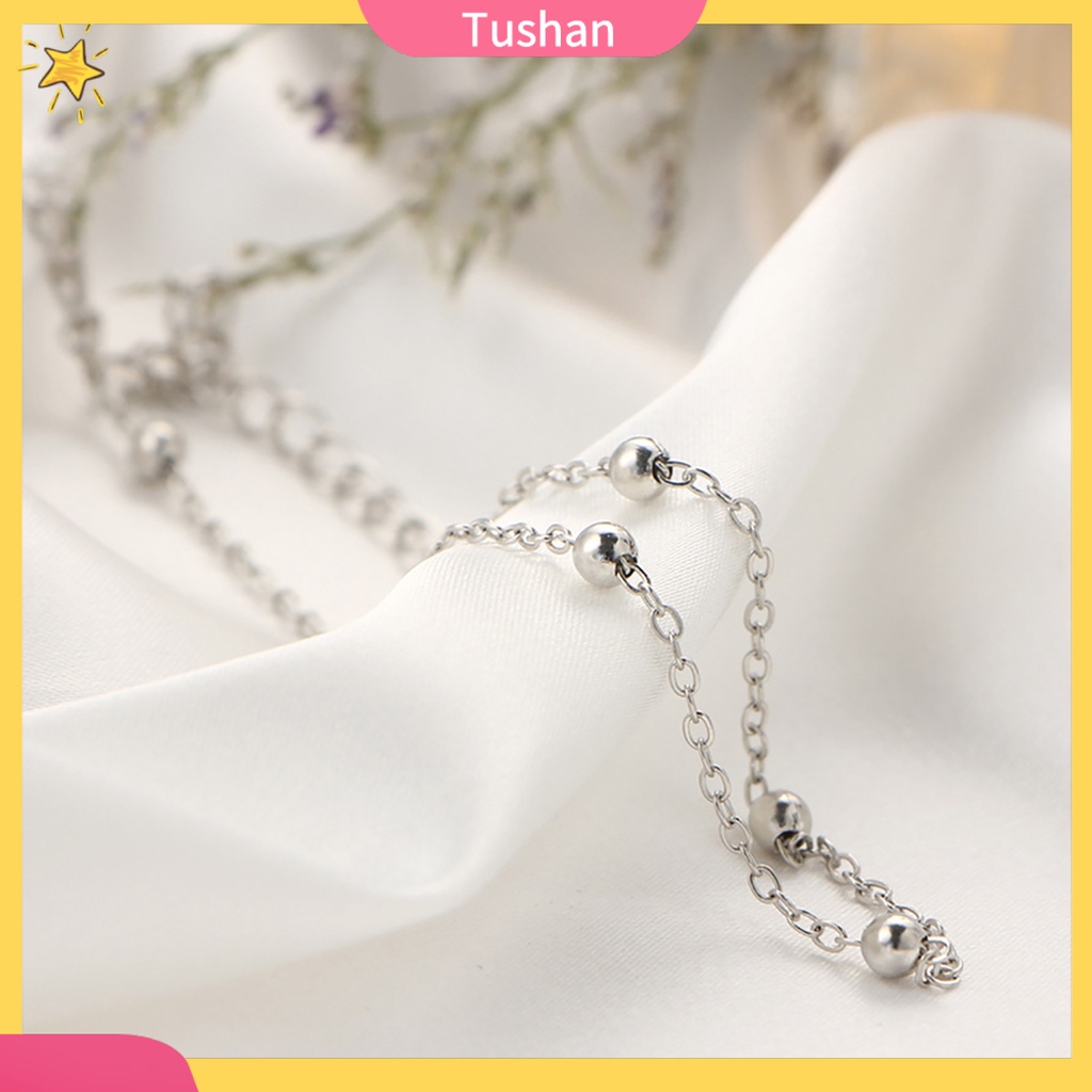 TUSH_Women's Fashion Beaded Chain Choker Satellite Chain Minimal Delicate Necklace