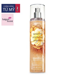 Xịt thơm có nhũ Bath and Body Works Warm Vanilla Sugar Shimmer (236ml)