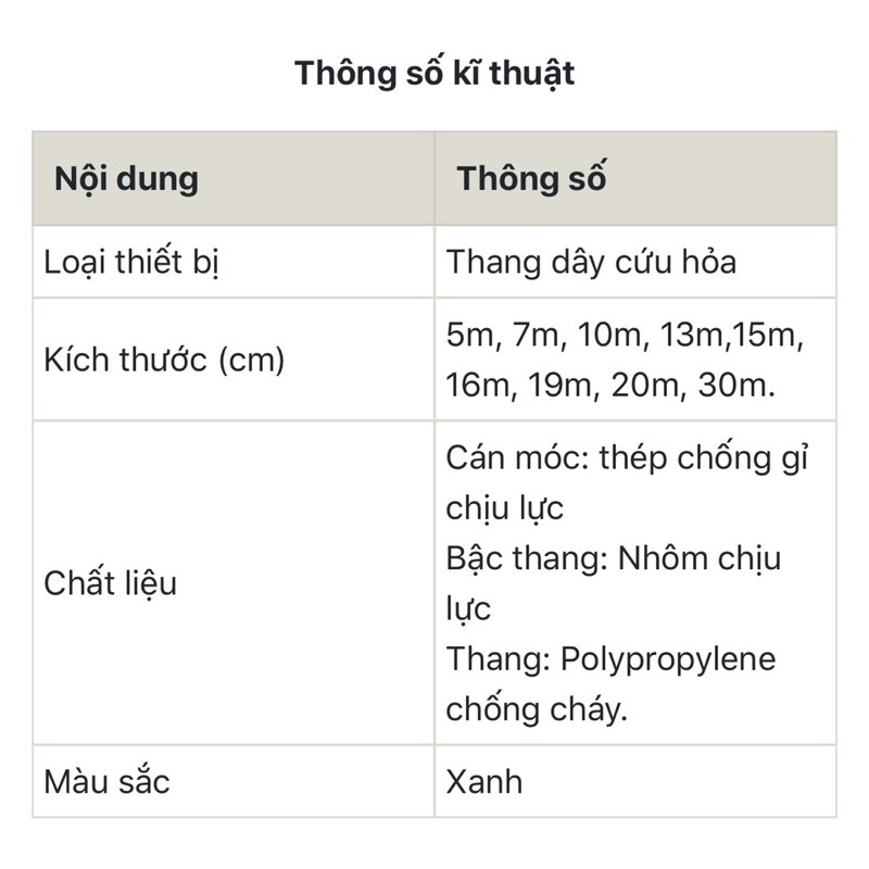 Thang dây cứu hoả CAO CẤP thang dây cứu hoả 5m PCCC