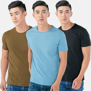 Combo3 áo thun nam Gold Rhino thoát nhiệt Nhật Bản nâu, xanh biển, đen