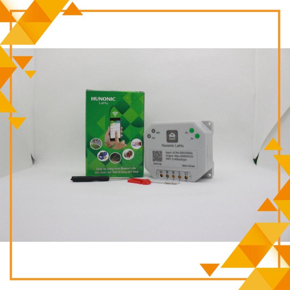 Công tắc wifi Lahu 4000W dùng cho máy bơm, bình nóng lạnh. Công tắc điều khiển từ xa qua điện thoại Made in Việt Nam