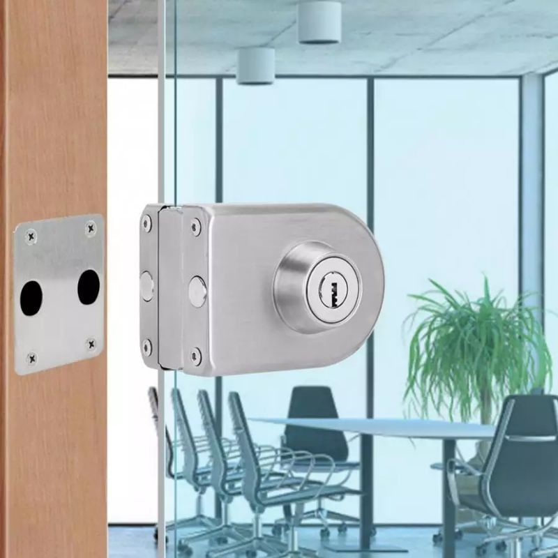 Khóa Cửa Kính Cường Lực Không Cần Khoan Kính 846