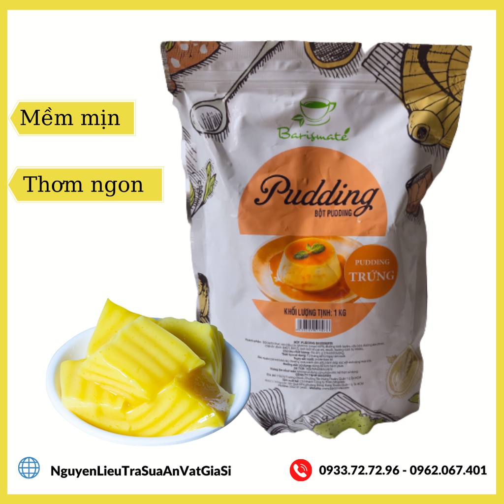 Bột Pudding Trứng Barismate túi 1kg